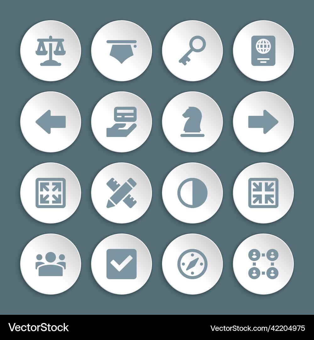 Flat icons set paper and shadow effect Vector Image