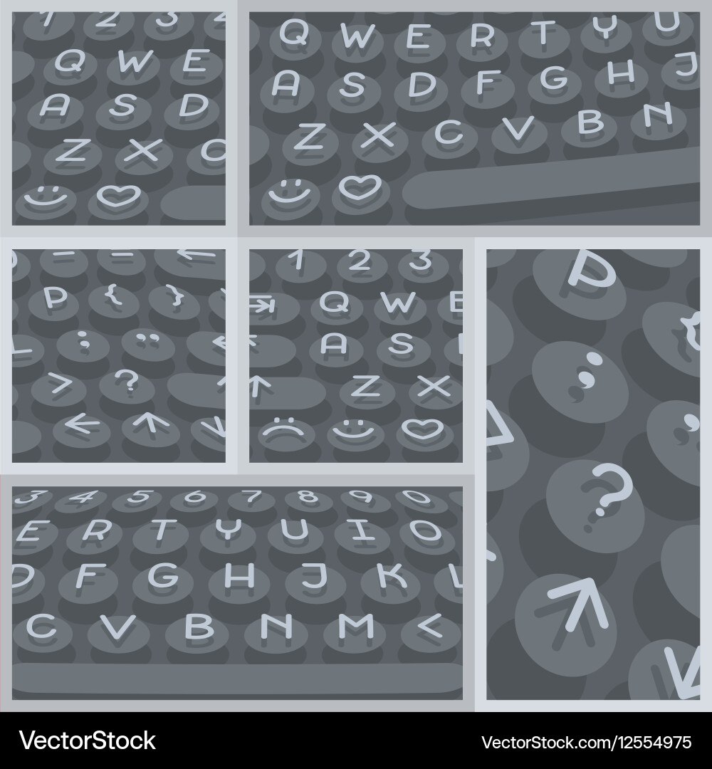 Flat modern keyboard alphabet buttons vector image