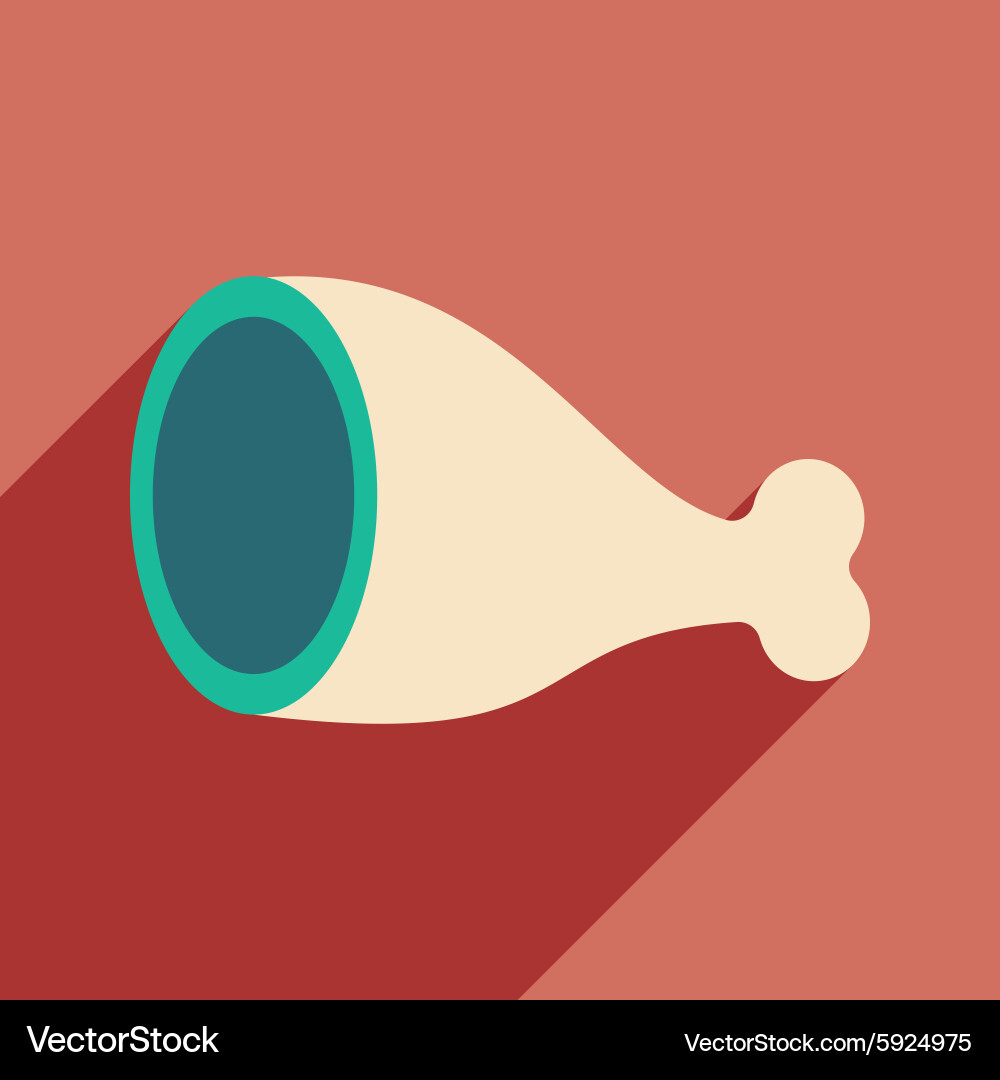 Flat with shadow icon and mobile application ham Vector Image