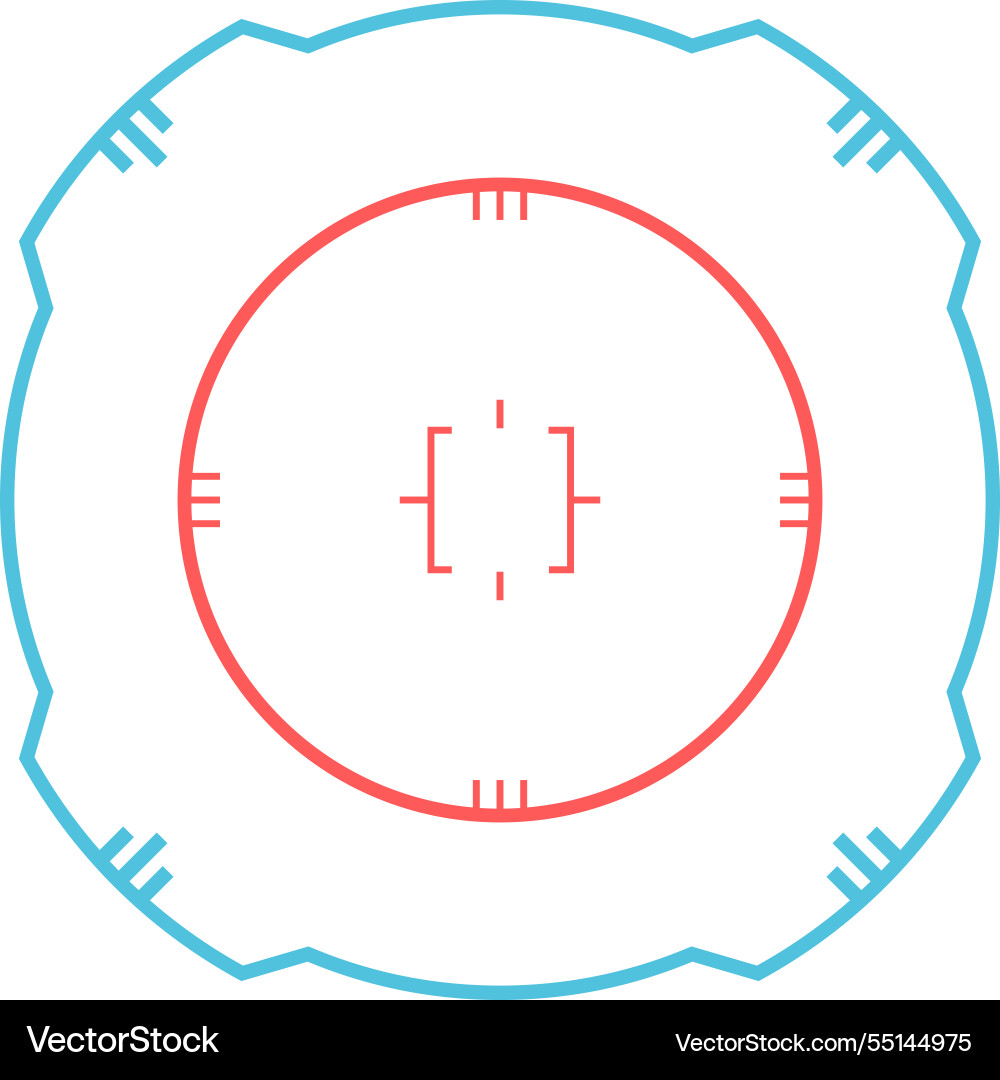 Gun sight displaying target coordinates Gun sight displaying target coordinates vector image