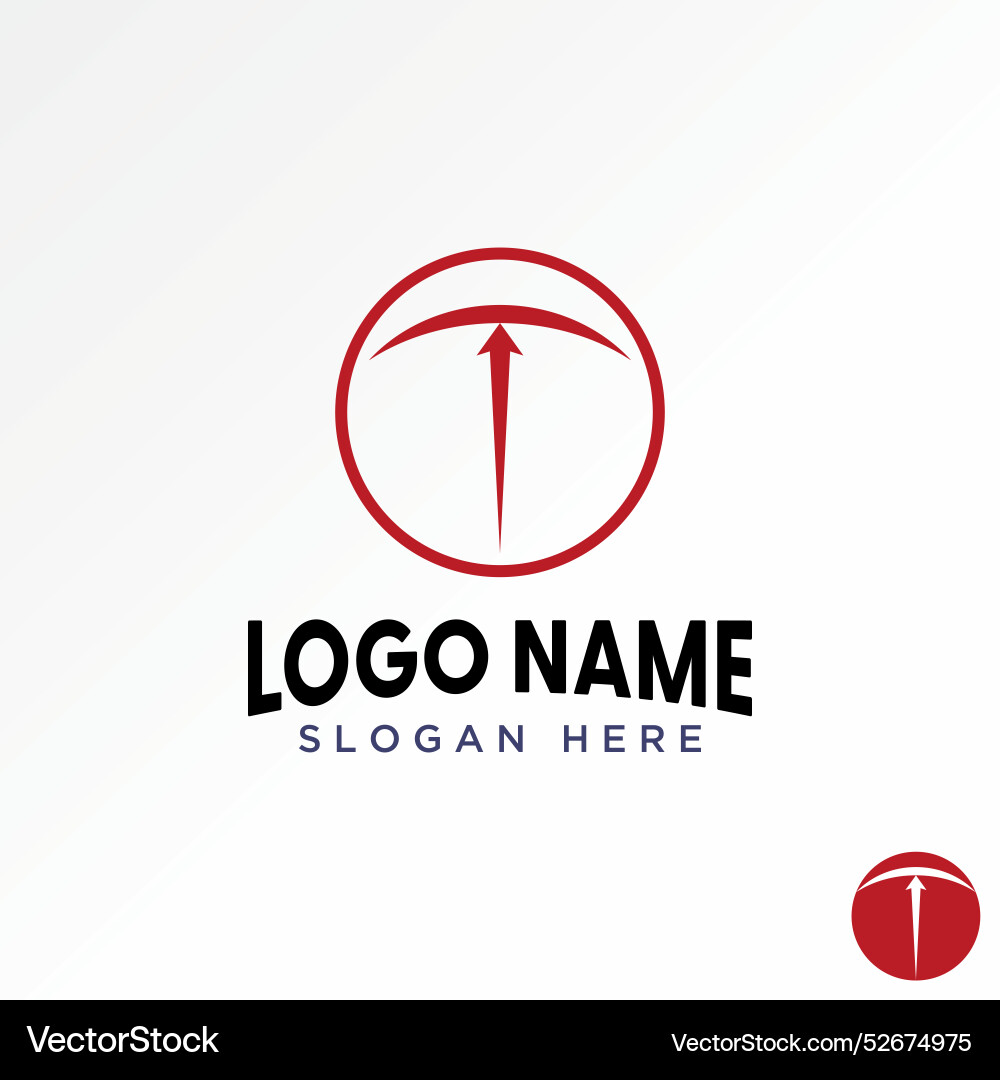 Initial t font badge swoosh fast up arrow circle Initial t font badge swoosh fast up arrow circle vector image