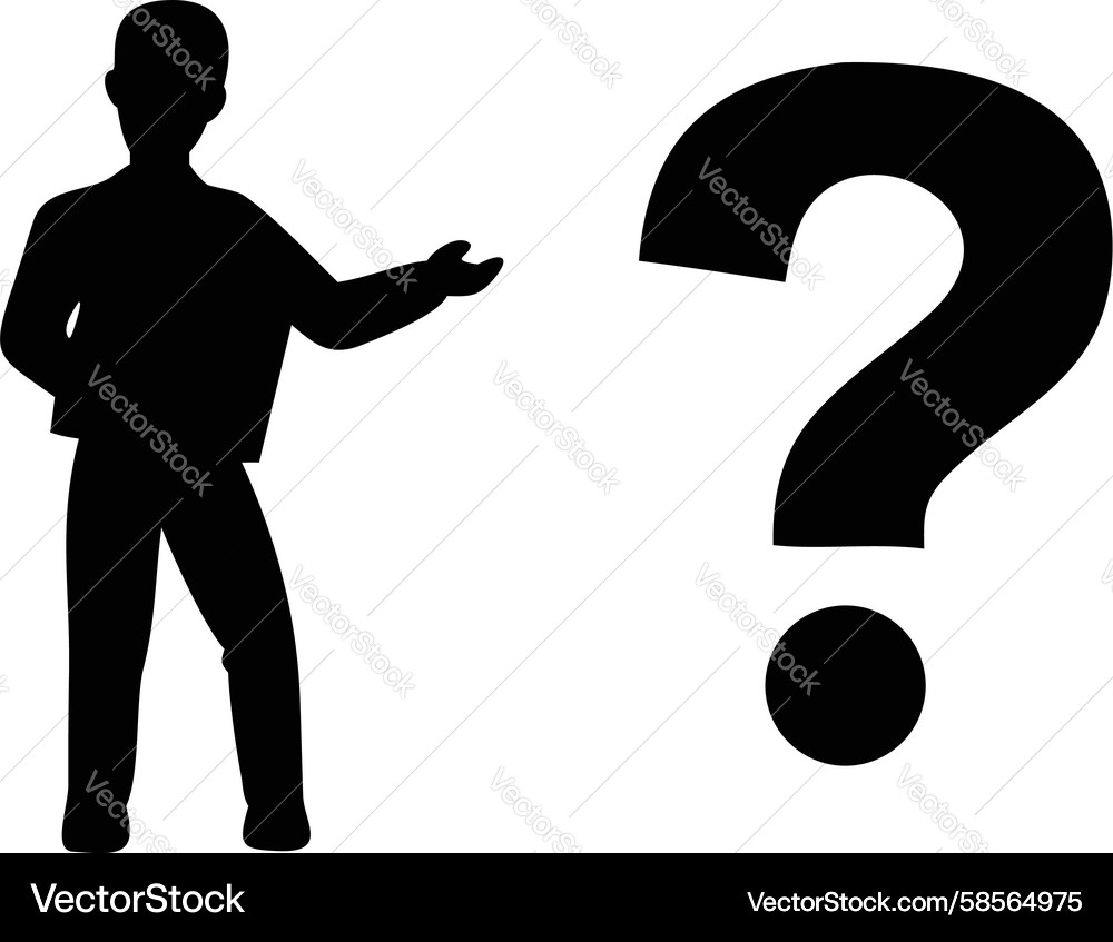 Man with Question Mark Symbol Vector Image