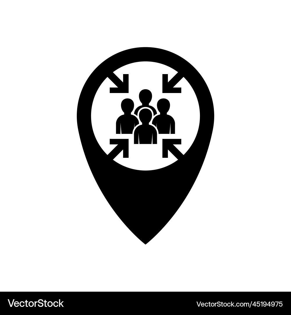 People gathering point icon pointer for a map Vector Image