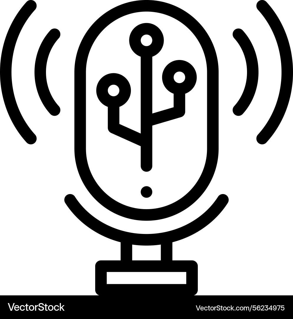Podcaster icon thin linear style design isolated Podcaster icon thin linear style design isolated vector image
