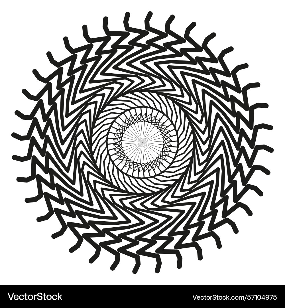 Spiked spiral shape sharp leaf pattern optical Vector Image