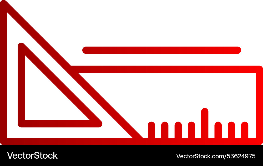Triangular ruler line gradient icon Vector Image