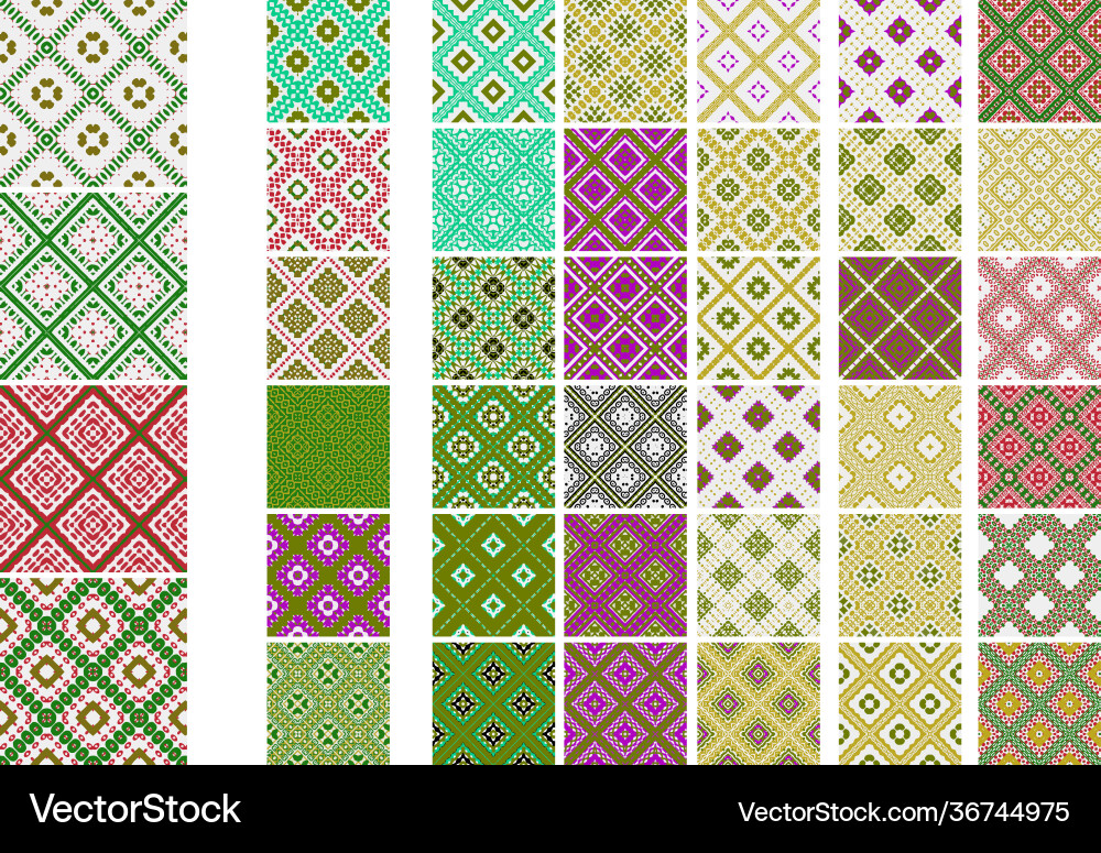 Universal different geometric seamless patterns Vector Image