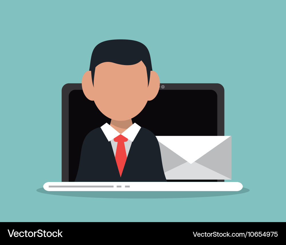 Web messaging through computer image vector image