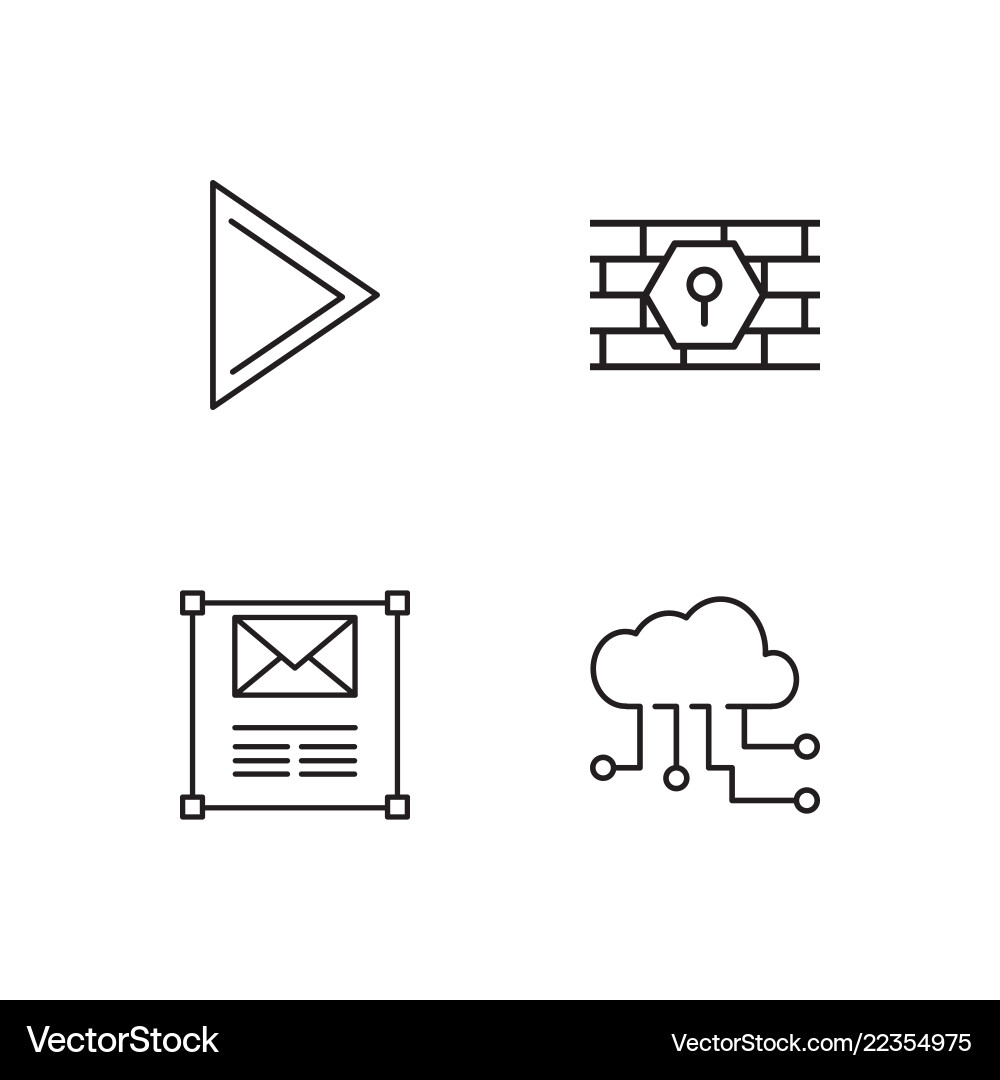 Web simple outlined icons set Web simple outlined icons set Vector Image