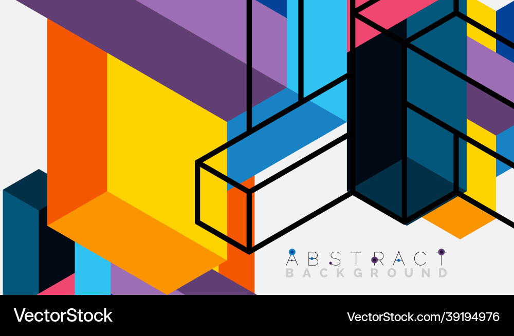Abstract background 3d cubes cubic elements vector image
