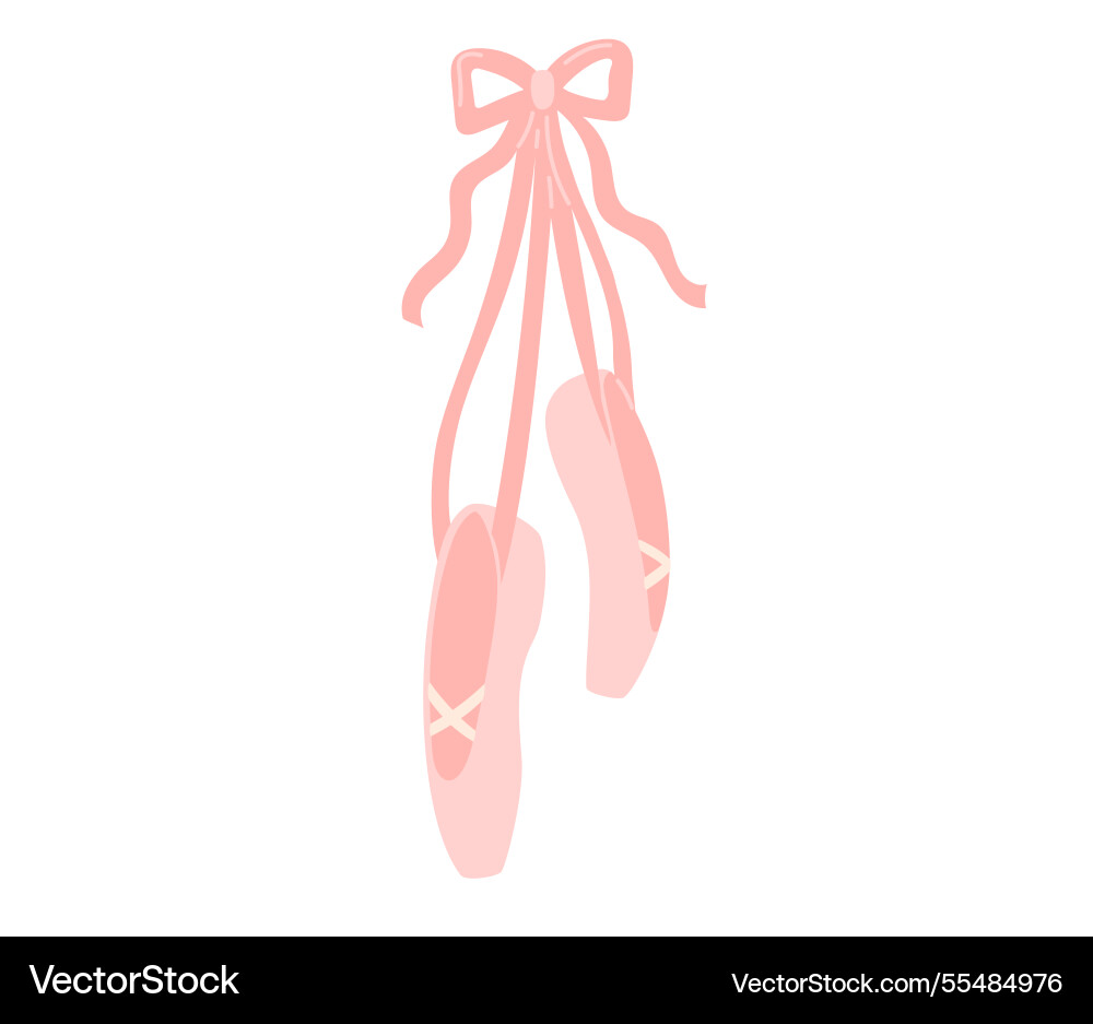 Ballett flache Frauen rosa Spitzenschuhe auf Seide Ballett flache Frauen rosa Spitzenschuhe auf Seide vektorbild