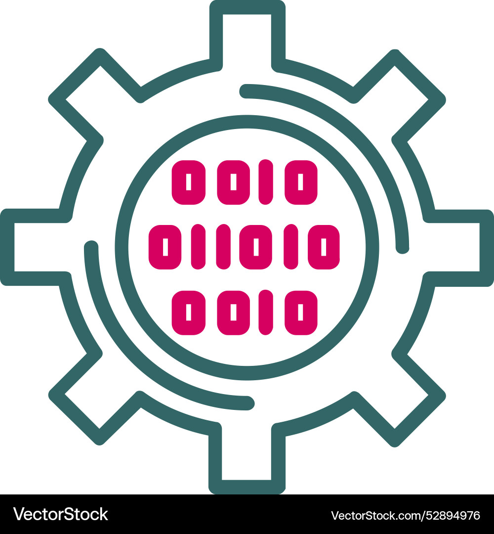 Binary code line icon design vector image