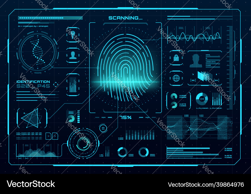 Biometric Access Control Interface Vector Image