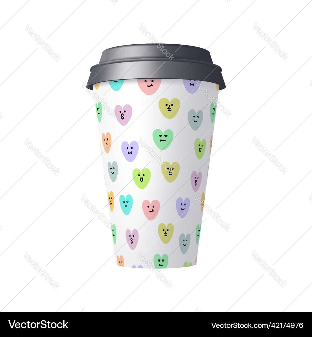 Coffee cup in mesh gradient style editable Coffee cup in mesh gradient style editable Vector Image