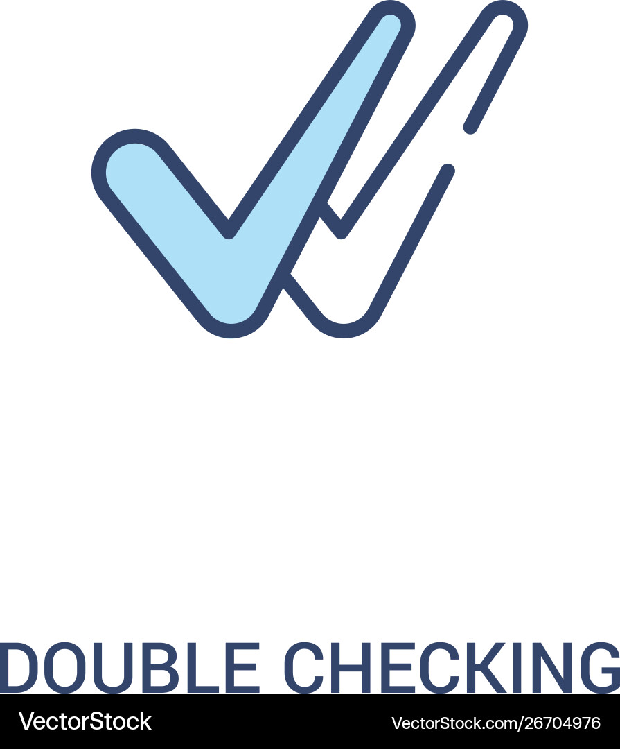 Double checking concept 2 colored icon simple Double checking concept 2 colored icon simple vector image