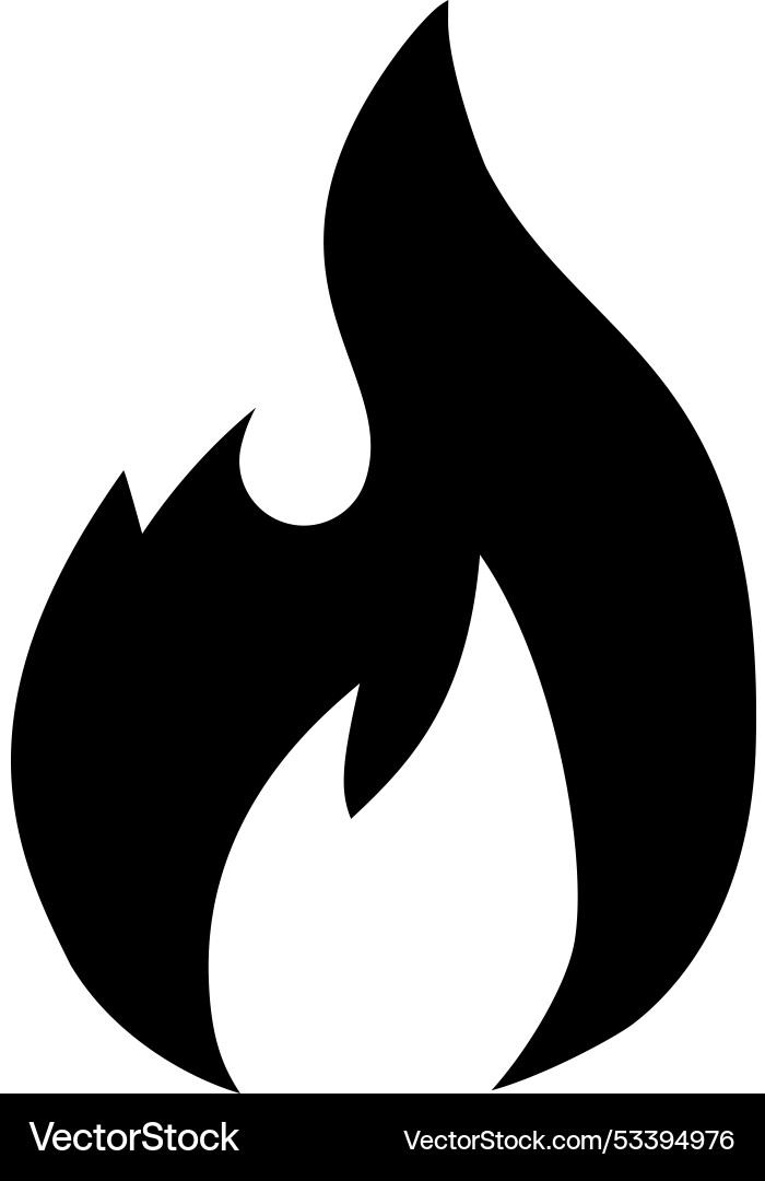 Flame fire - icon Royalty Free Vector Image - VectorStock