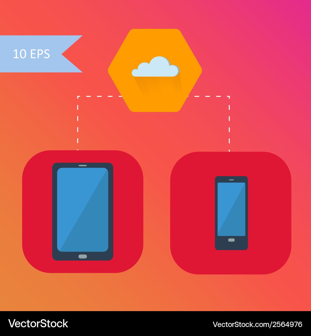 Flat design smart phone icon element Vector Image