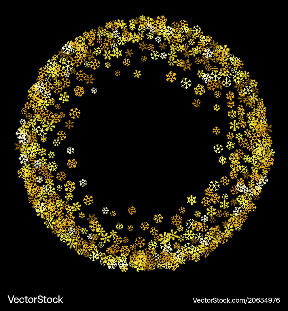 Frame or border of random scatter snowflakes Vector Image