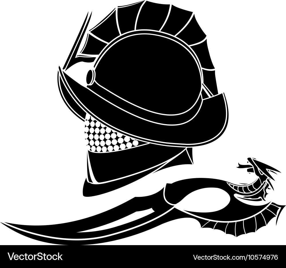 Gladiators helmet and knife Royalty Free Vector Image