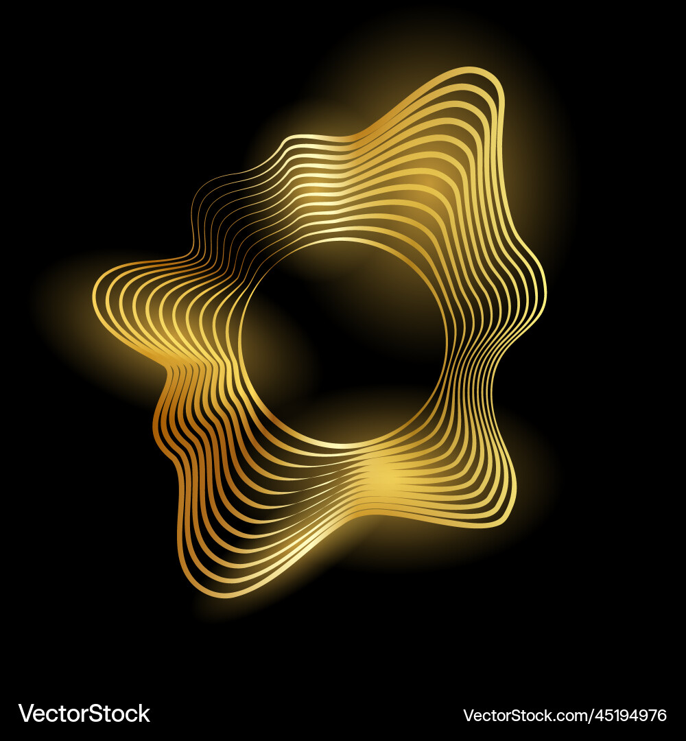 Golden ripple linear abstract element for design Golden ripple linear abstract element for design vector image