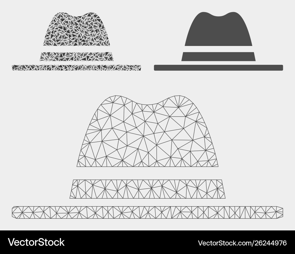 Hat mesh wire frame model and triangle Hat mesh wire frame model and triangle vector image
