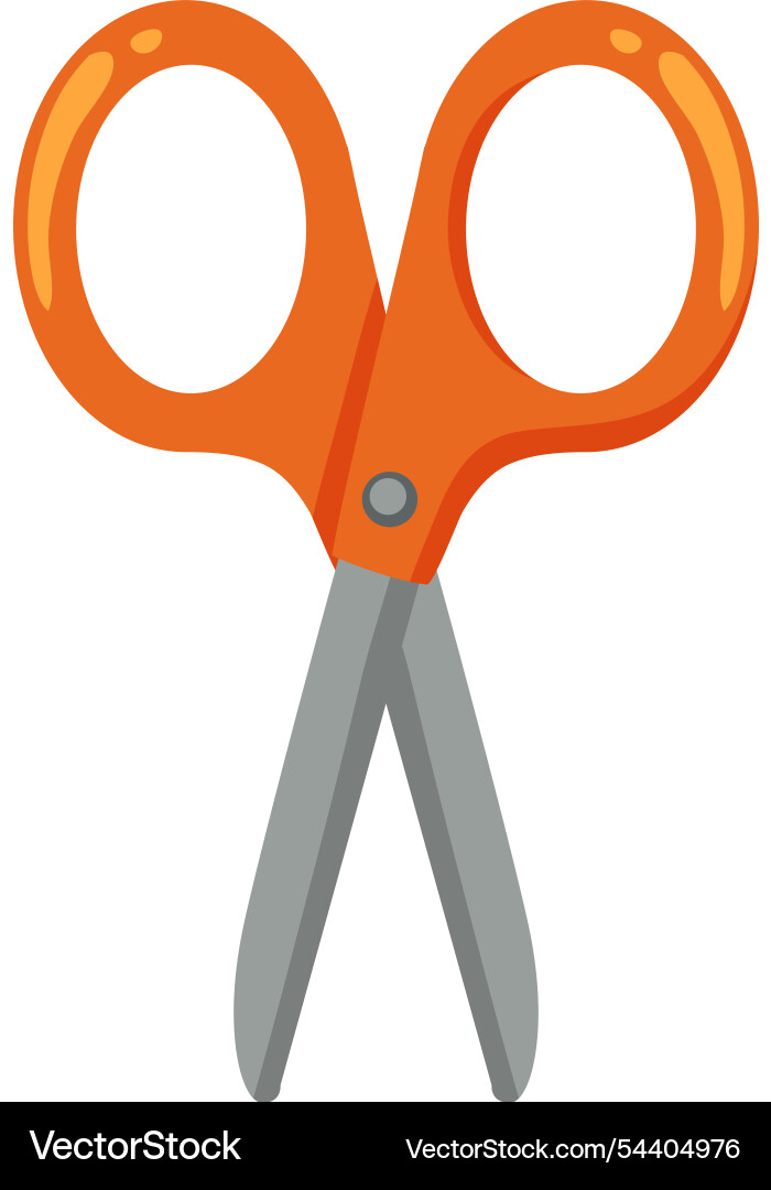 Image of orange-handled scissors vector image