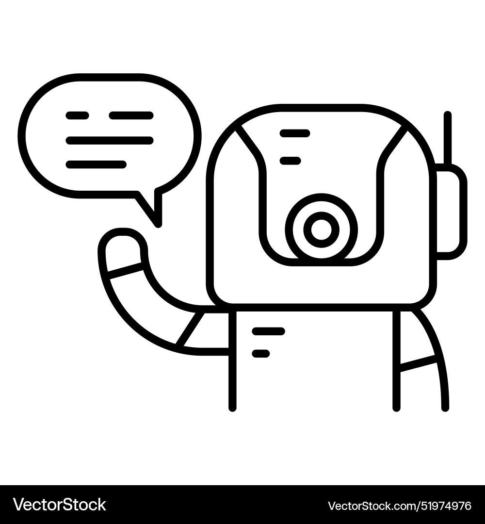 Machine learning icon in thin line style graphic Vector Image