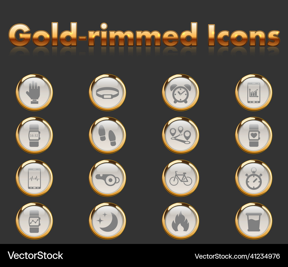 Monitoring apps icon set Vector Image