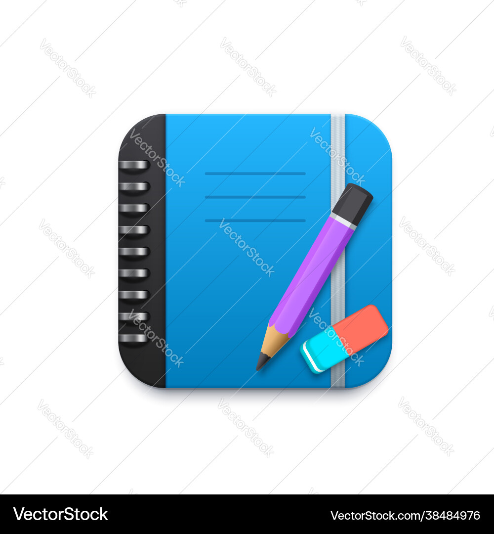 Notizbuch mit Bleistift und Radierer 3d Designelement Notizbuch mit Bleistift und Radierer 3d Designelement vektorbild