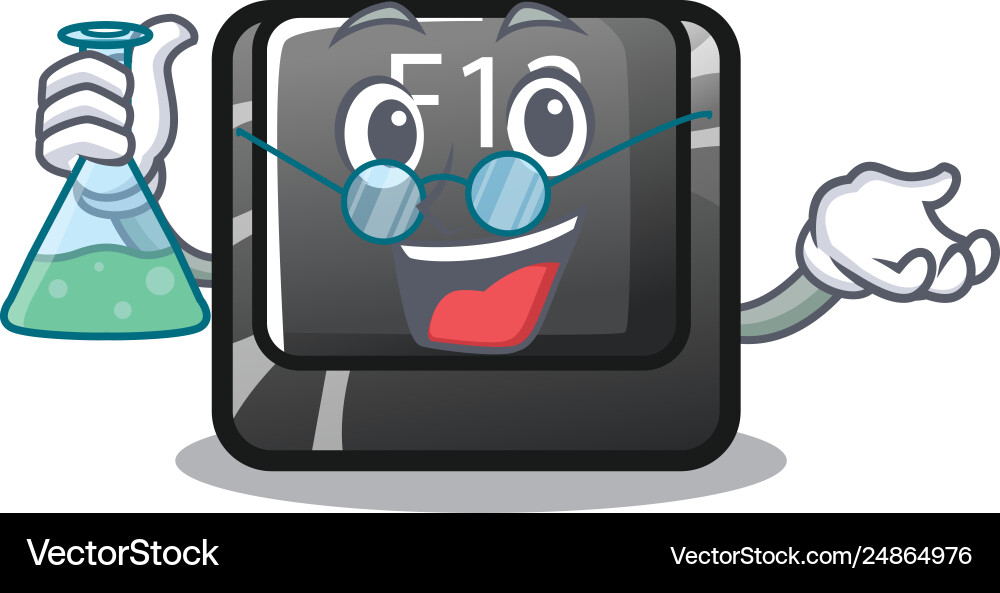 Professor button f12 isolated in character Professor button f12 isolated in character vector image