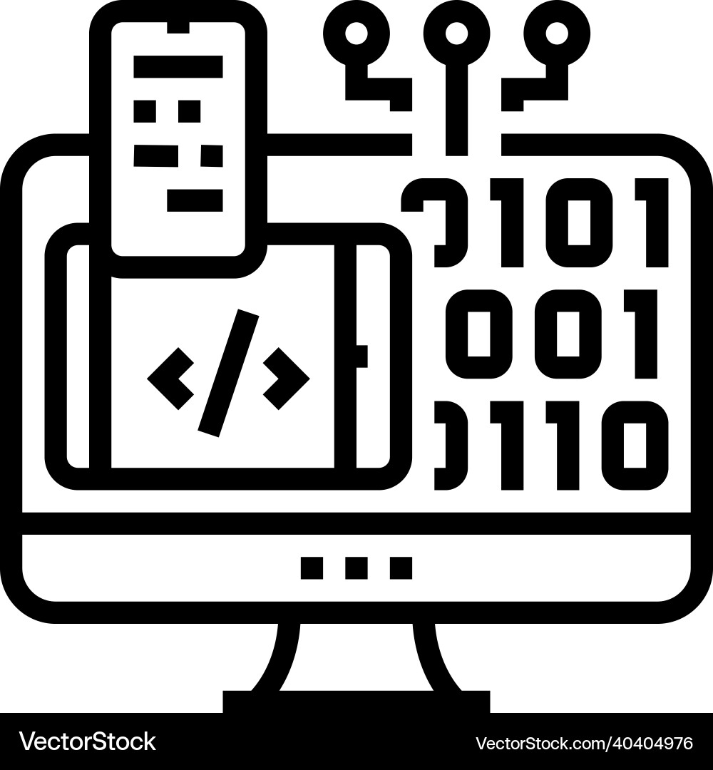 Programming software line icon Vector Image