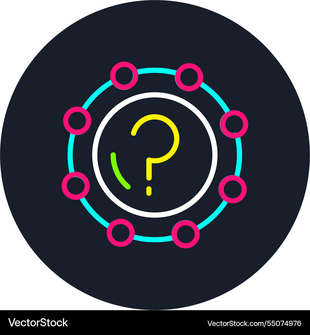 Question mark line multi color icon Vector Image