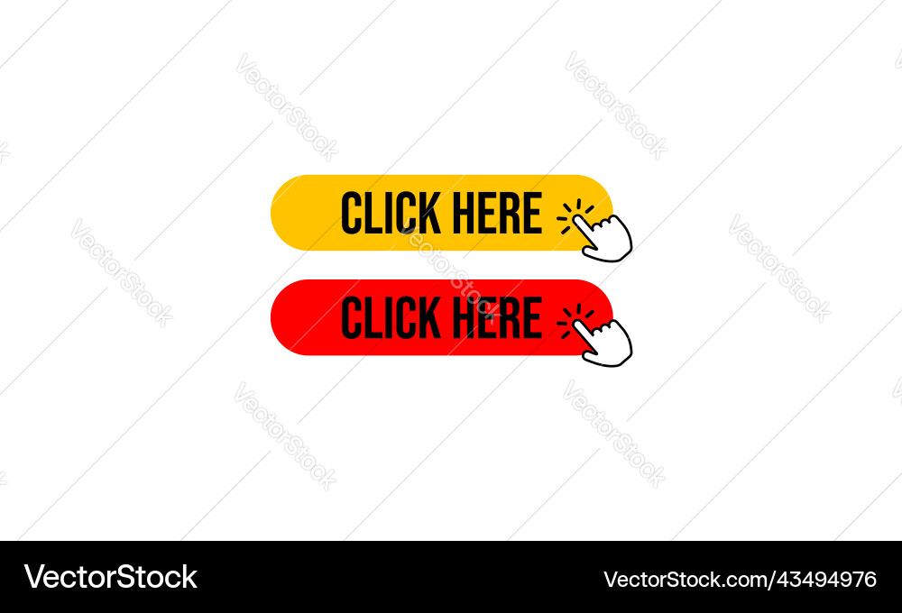 Red and yellow click here buttons Red and yellow click here buttons vector image