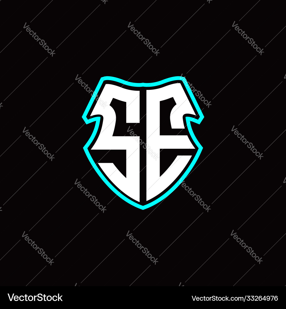 Se initial logo design with a shield shape Se initial logo design with a shield shape vector image