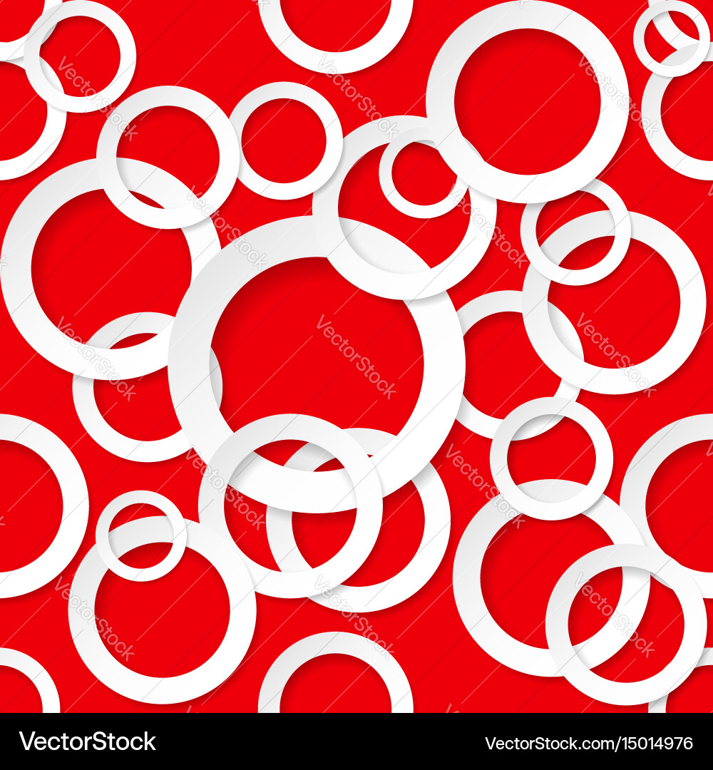 Seamless texture circles on red background vector image