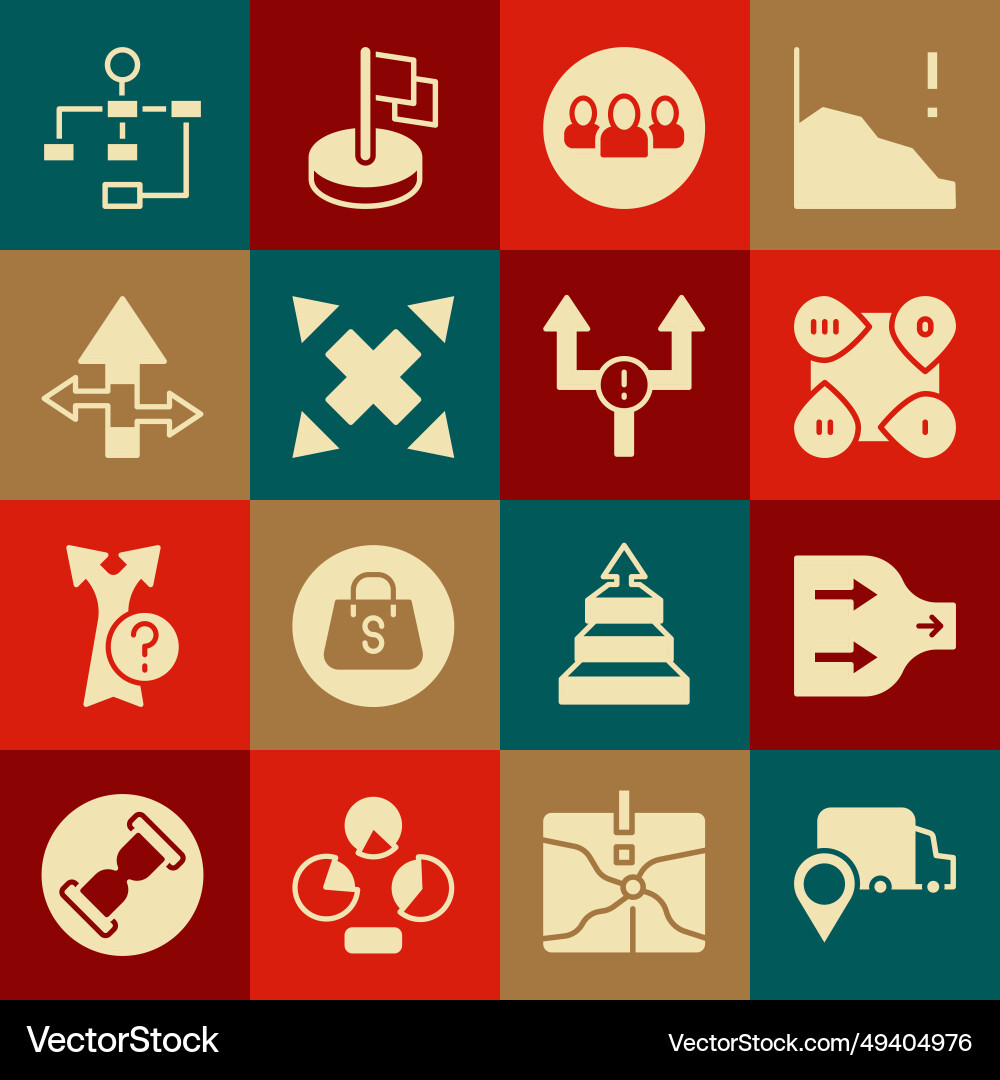 Set delivery tracking arrow infographic element vector image