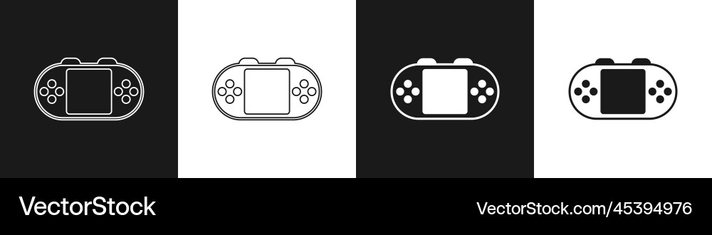 Set portable video game console icon isolated Set portable video game console icon isolated Vector Image
