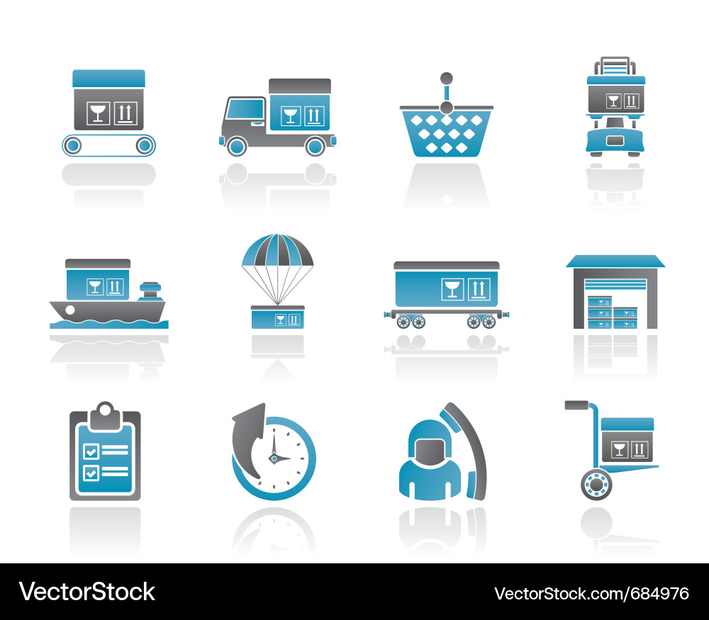 Shipping and Logistics Icons Vector Image