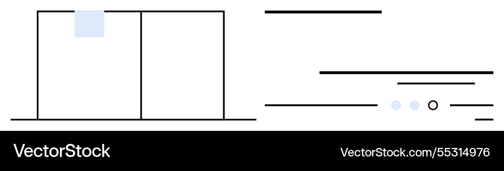Simple rectangular structure with horizontal lines vector image