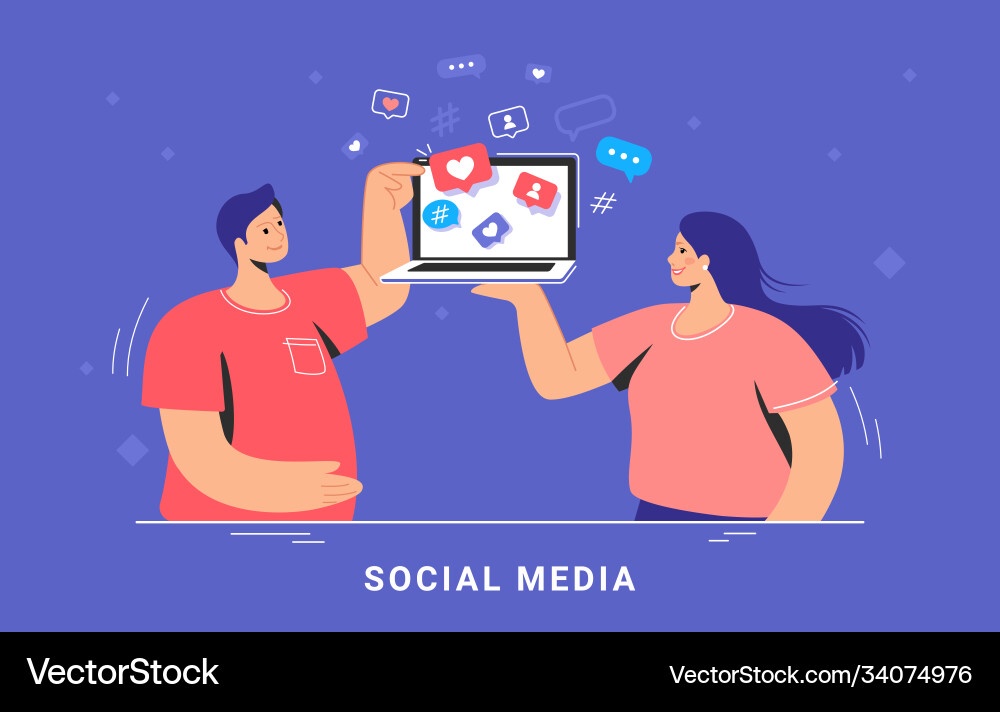 Social media marketing and increasing audience vector image