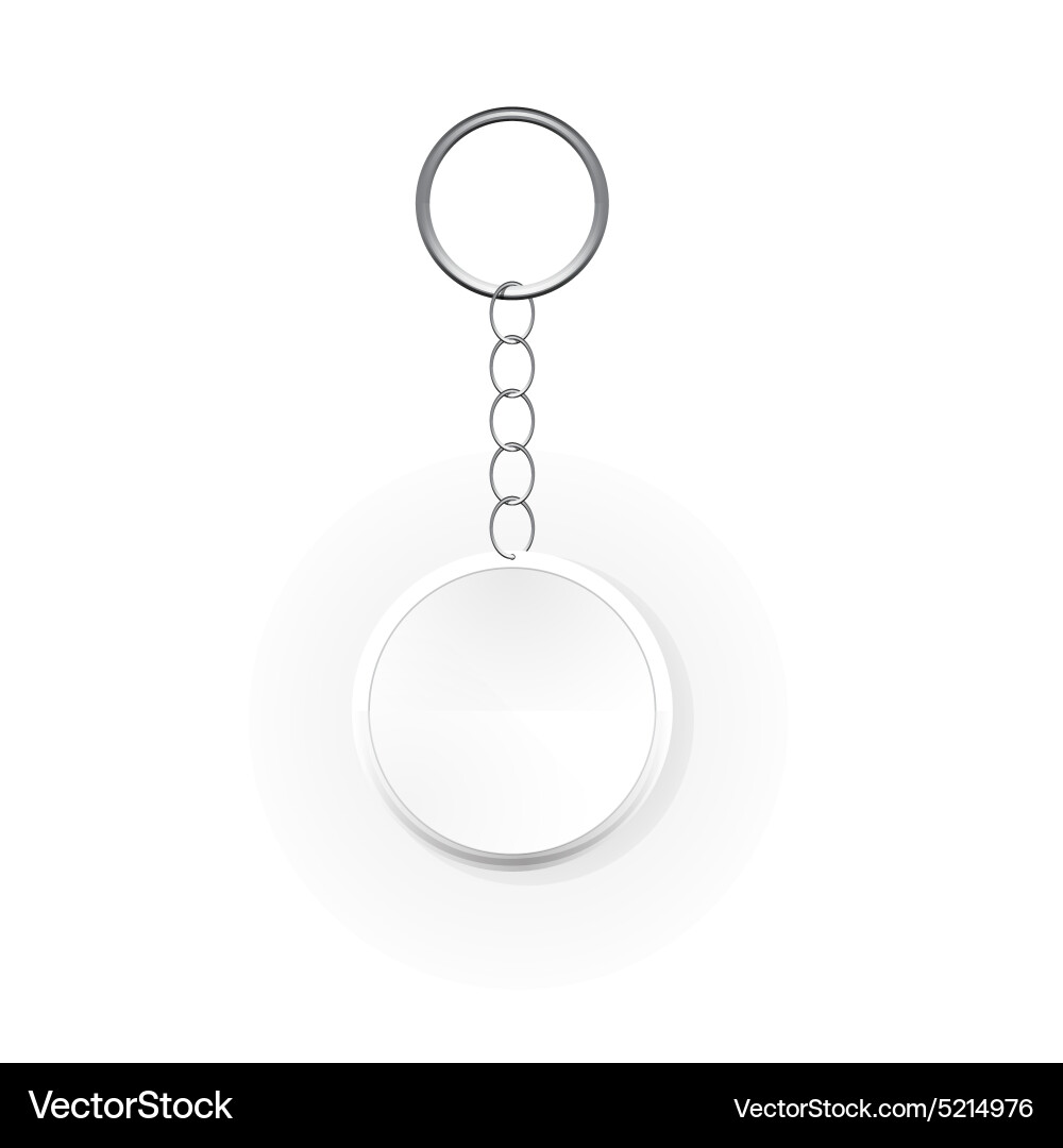 Template keychain keys on a ring with chain vector image