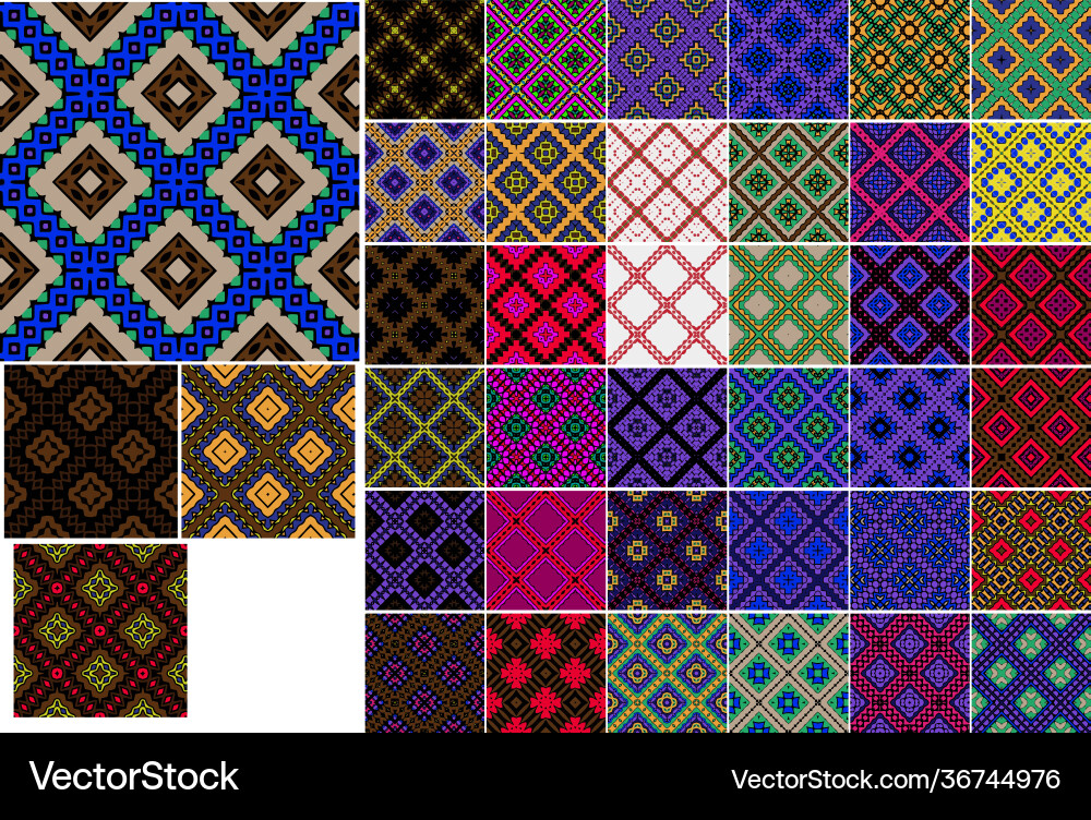 Universal different geometric seamless patterns Universal different geometric seamless patterns vector image