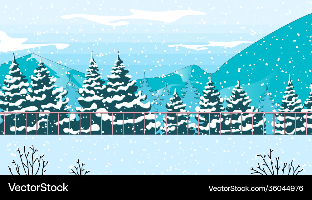 Winter Forest Landscape Royalty Free Vector Image