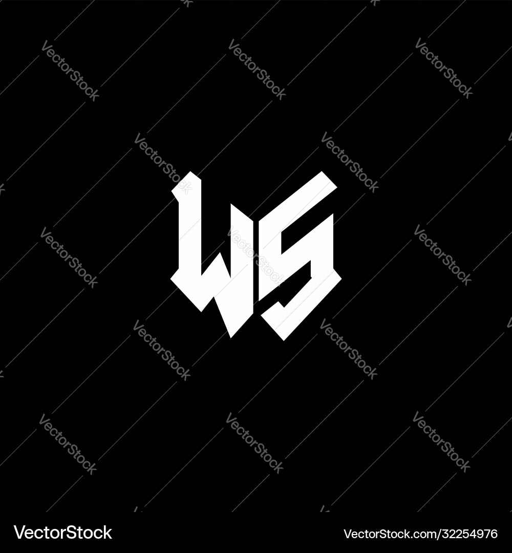 Ws logo monogram with shield shape design template vector image