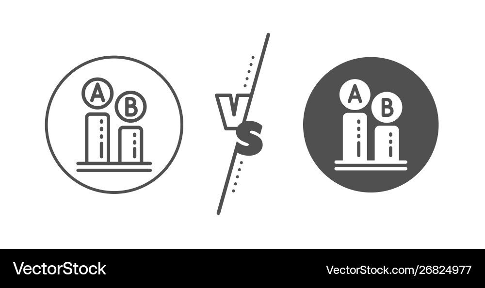 Ab testing line icon ui test chart sign Vector Image