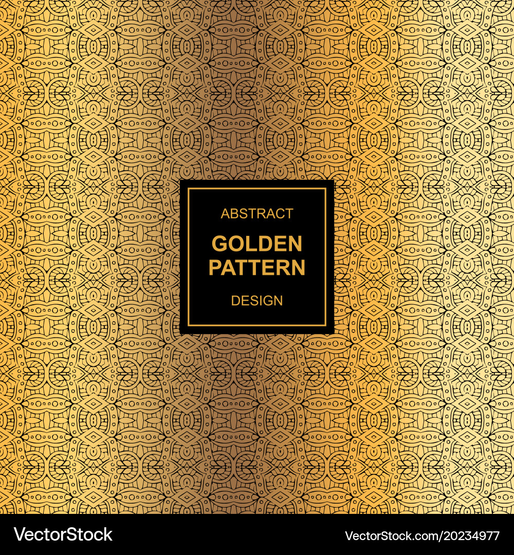 Abstract golden pattern maya design vector image