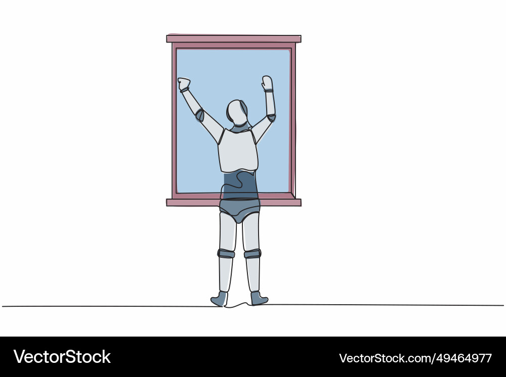 Continuous one line drawing back view relaxed Vector Image