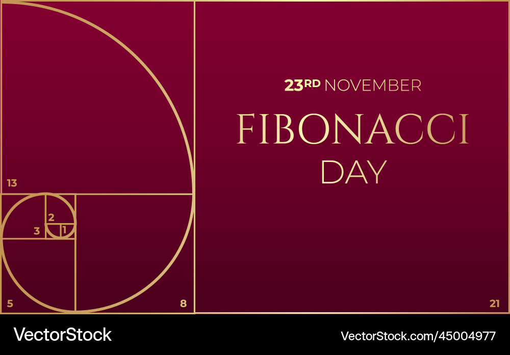 Fibonacci day background Vector Image