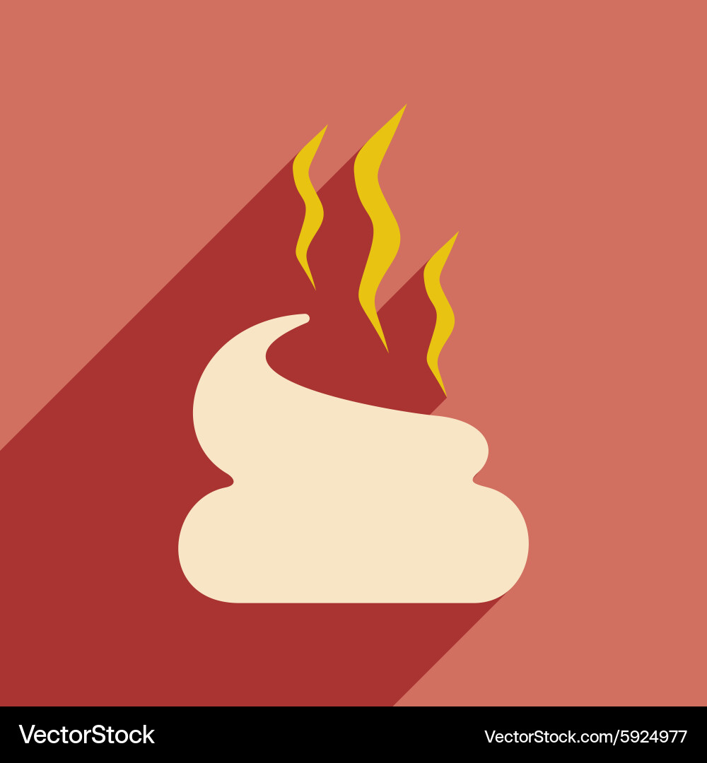 Flat with shadow icon and mobile application poop vector image