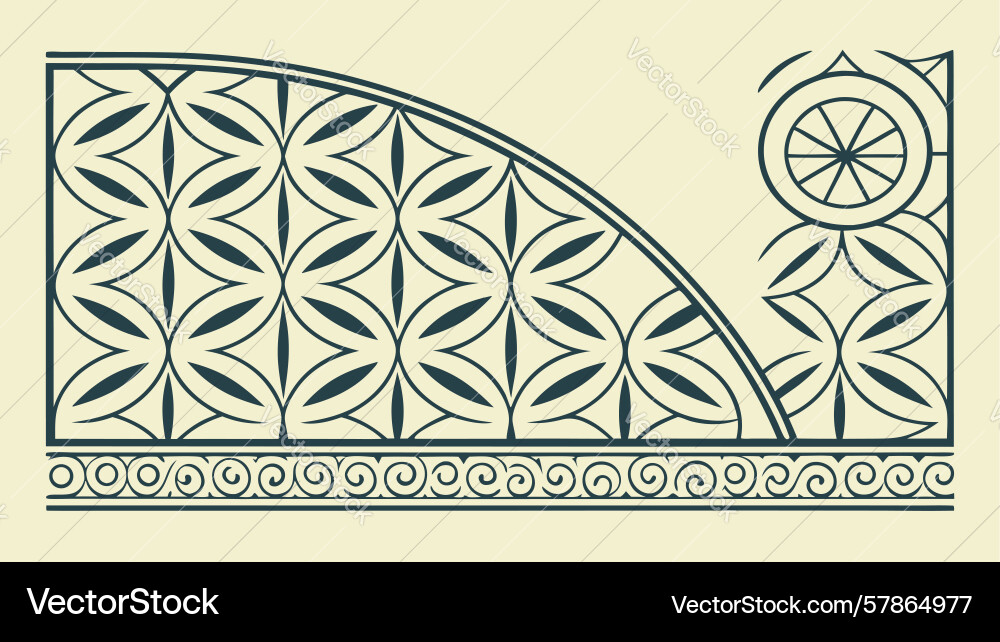 Geometric pattern with arched fan shape design Vector Image
